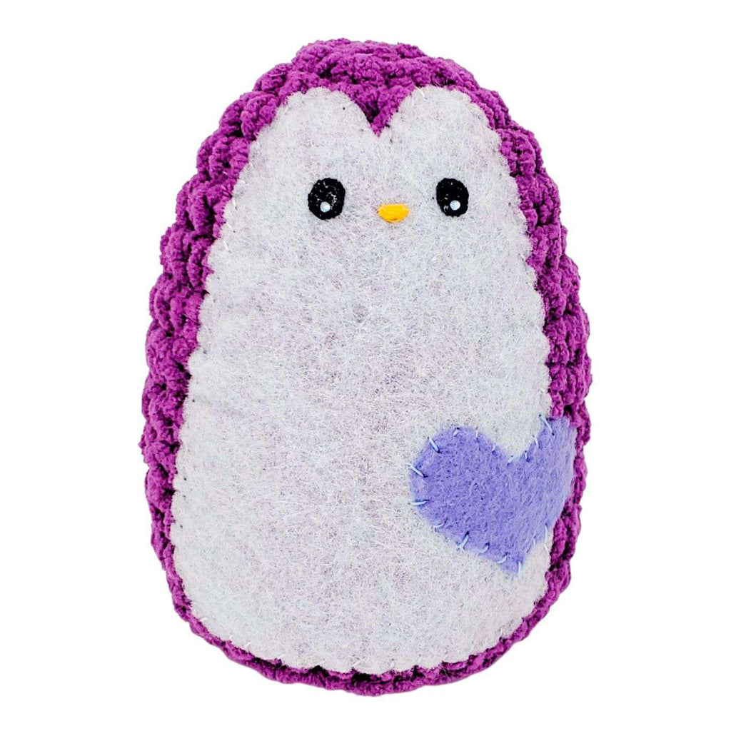 Plush Toy - Medium Penguin (Purple with Purple Heart) by Moyo Workshop