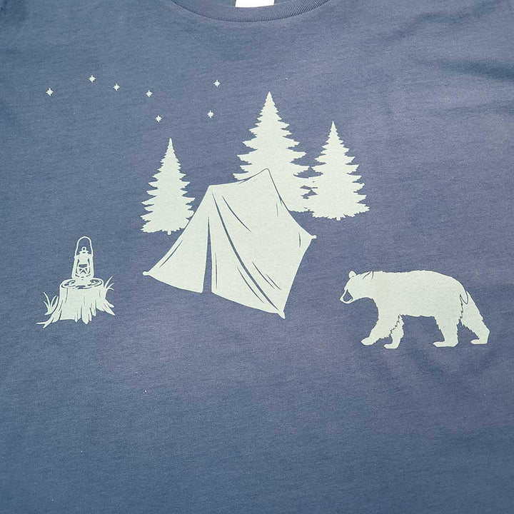 Short Sleeve - Blue Camping Fitted Tee by Uzura