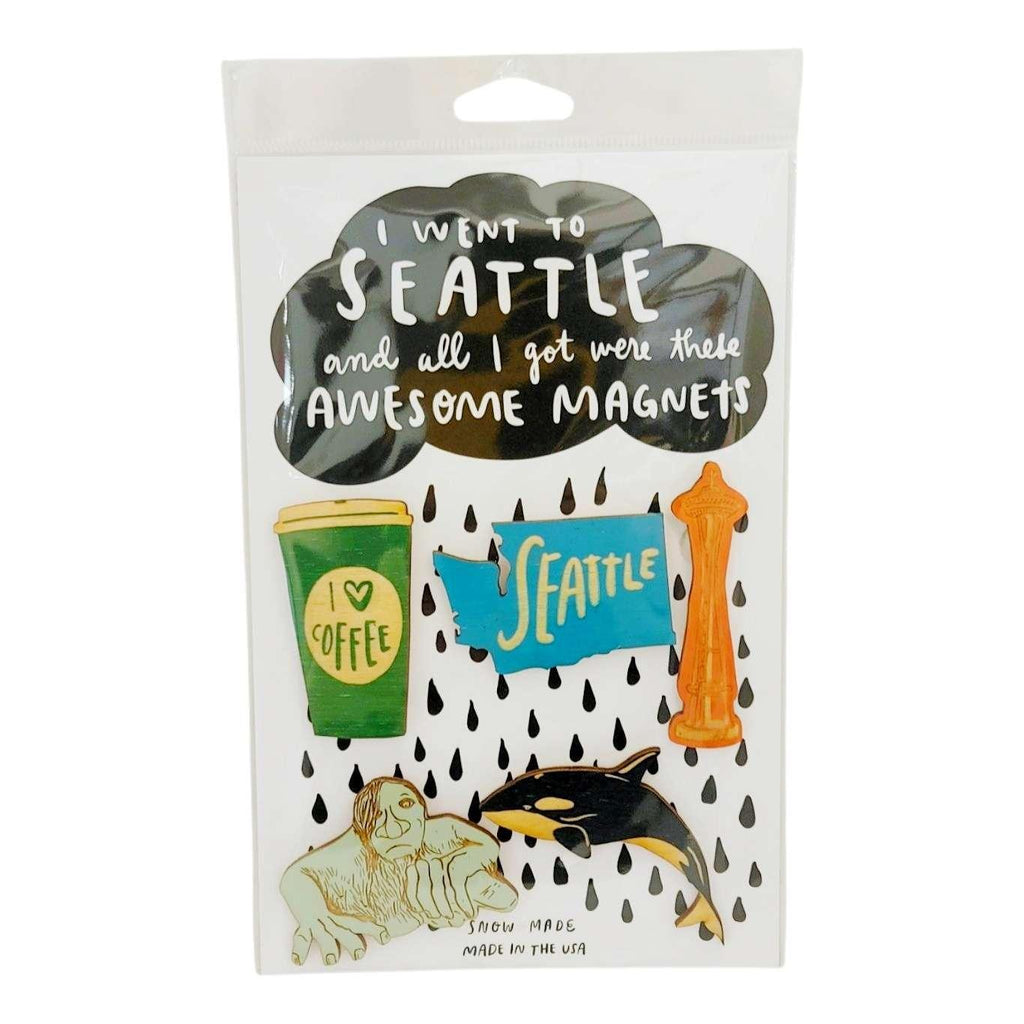 Wooden Magnets - Set of 5 - I Went to Seattle by SnowMade