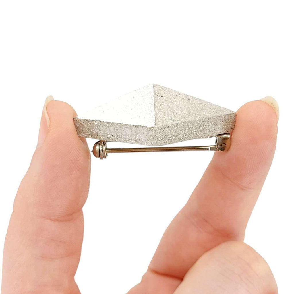 Brooch - Gilded Concrete Diamond Pin (Silver) by Studio Corbelle