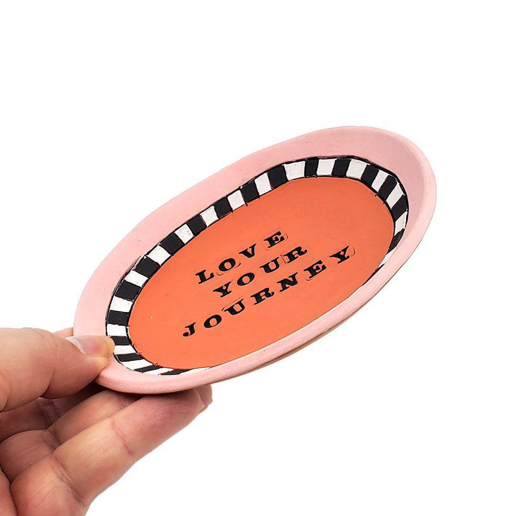Ring Dish - 5in - Love Your Journey (Assorted Colors) by Leslie Jenner Handmade