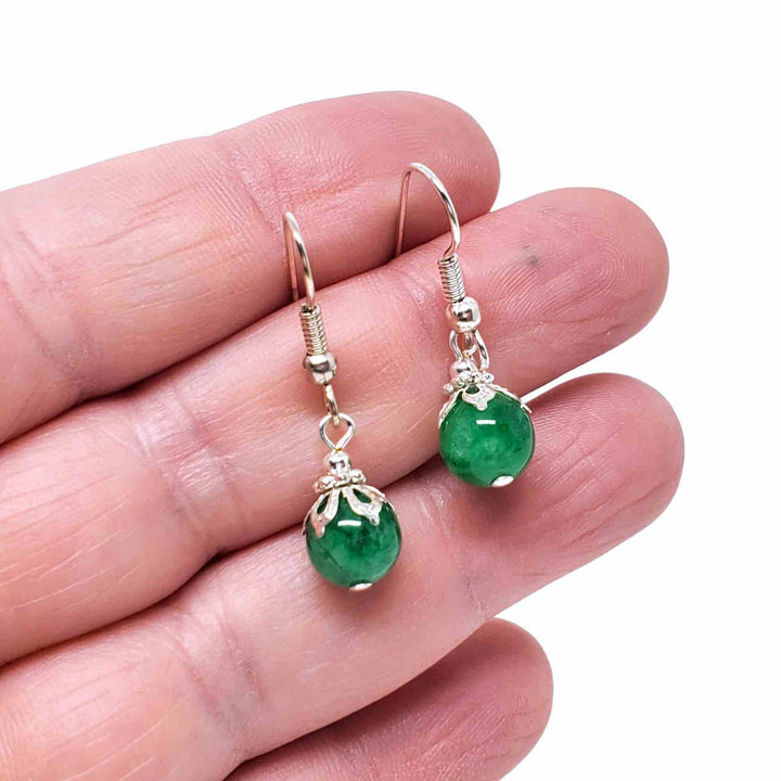 Earrings - Jade Drops (Silver Plate) by Tiny Aloha