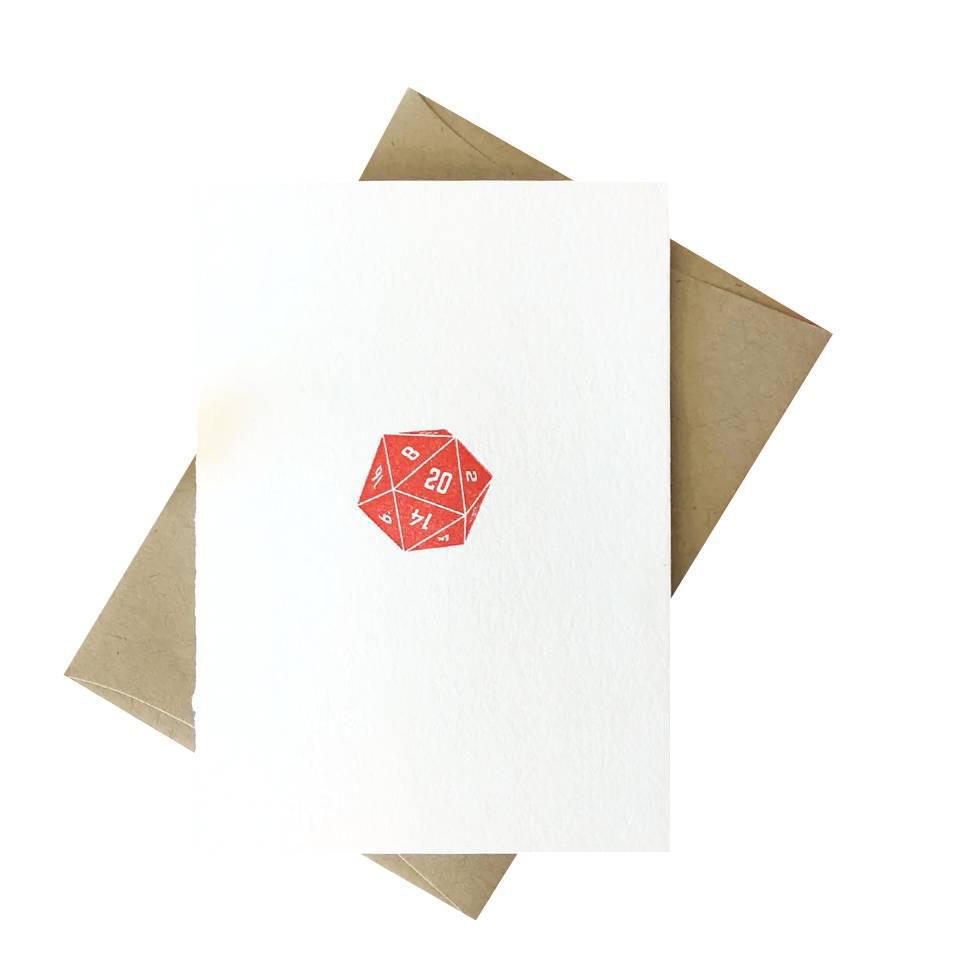 Card - D20 Dice Letterpress by Green Bird Press