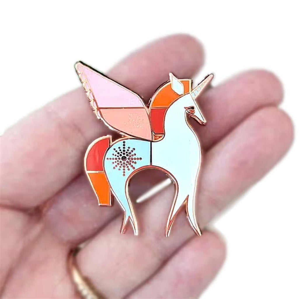 Enamel Pin - Rose Gold Unicorn by Amber Leaders Designs