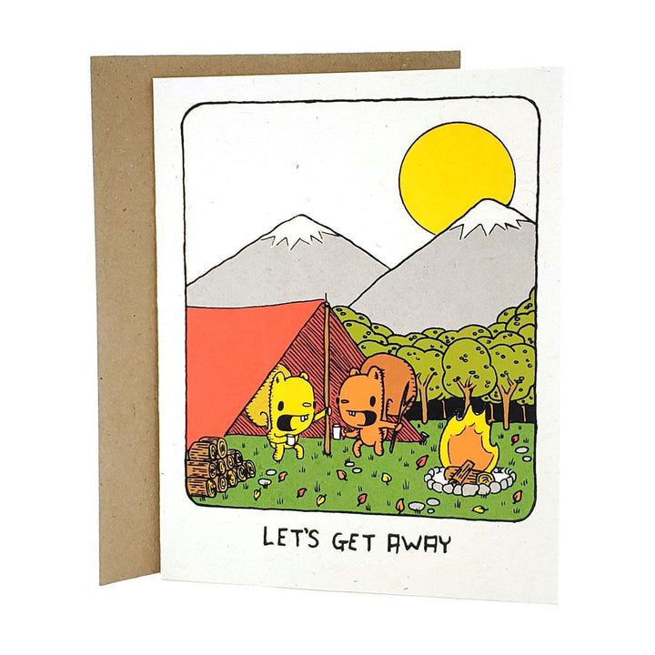 Card - All Occasion - Let's Get Away Camping Card by Everyday Balloons Print Shop
