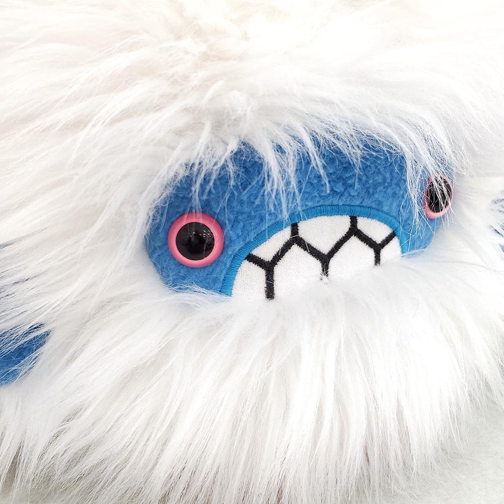 Pygmy Yeti Head - White with Pink Eyes by Careful It Bites