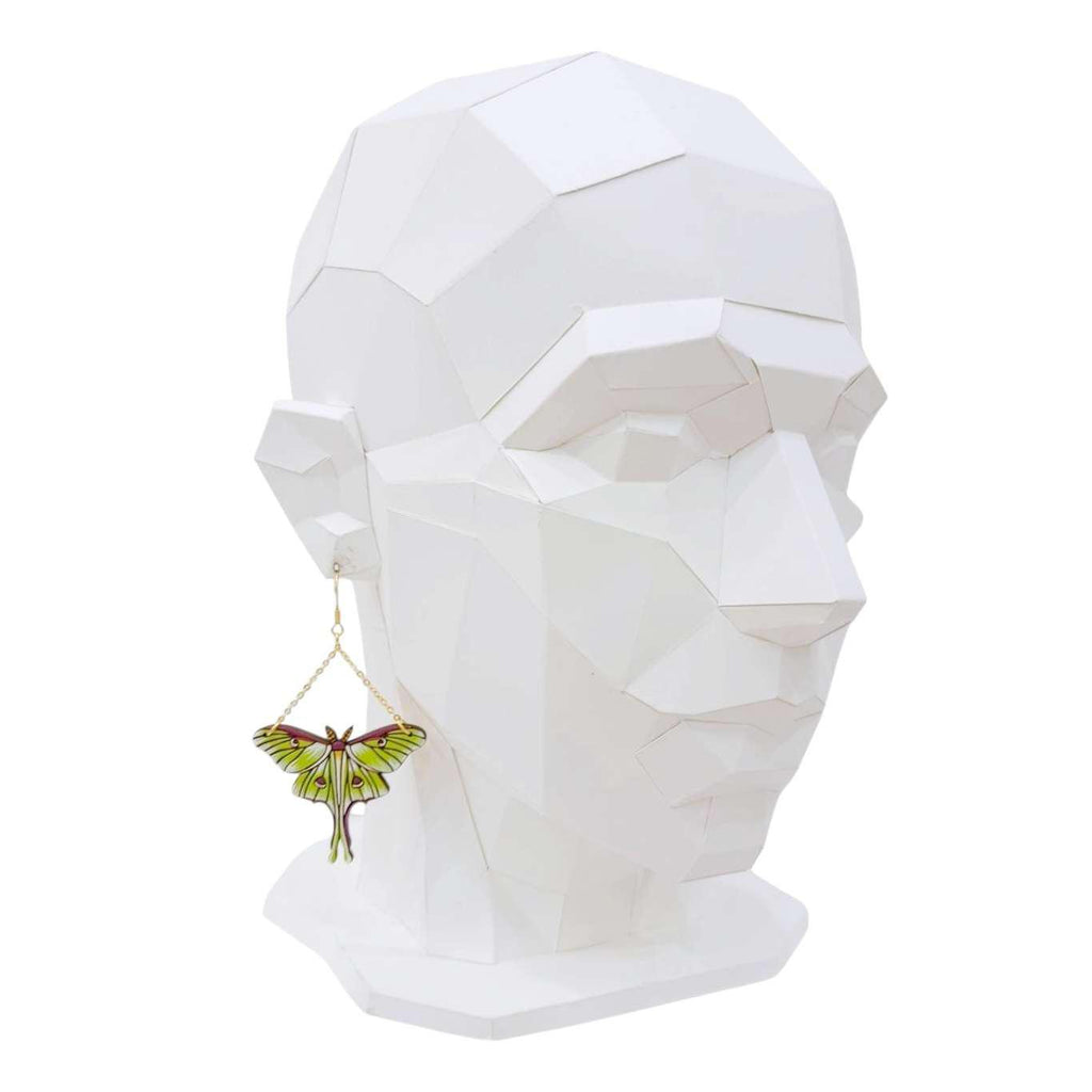 Earrings - Luna Moth (Gold French Hooks) by Fresh Cuttery