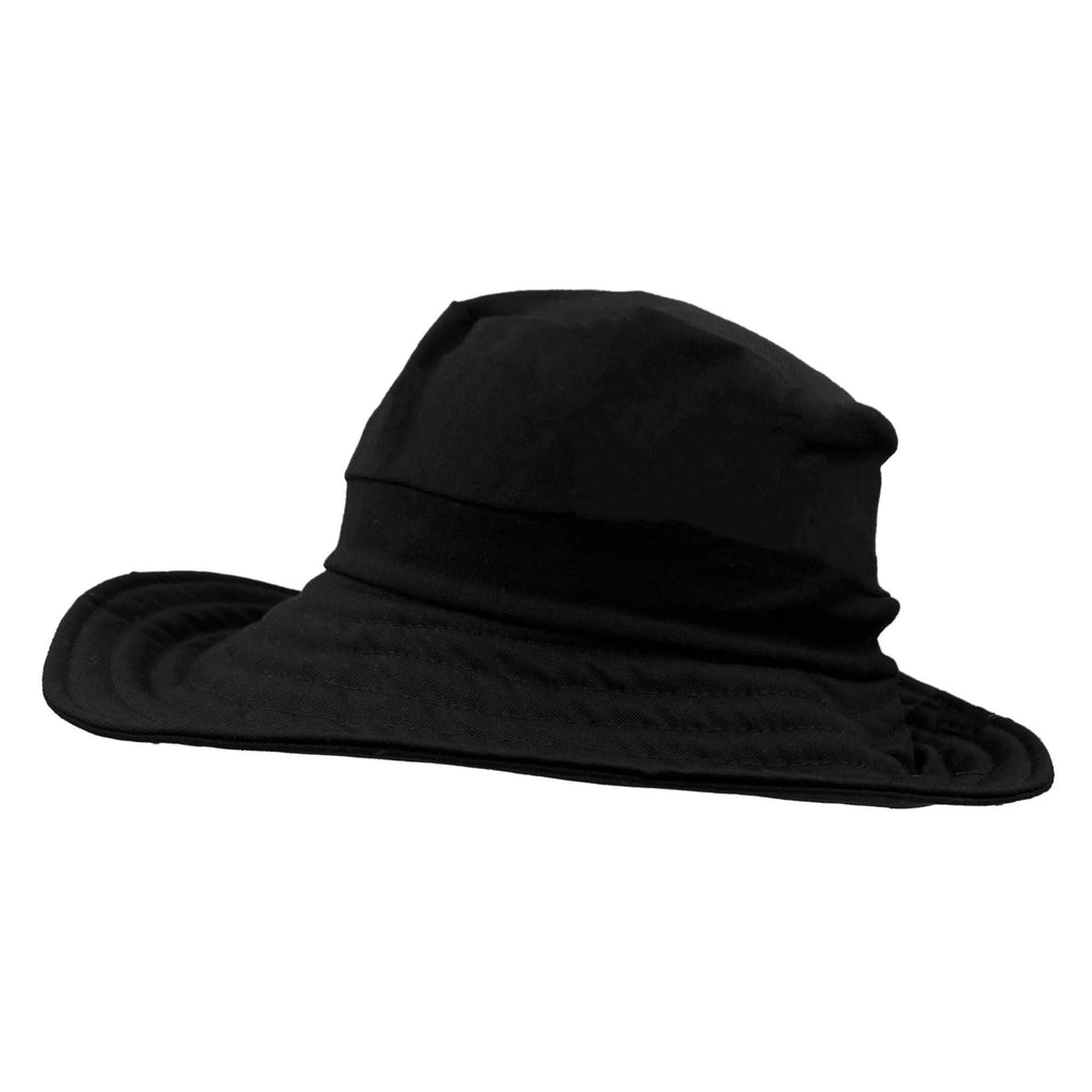 Adult Hat - Stretch Sun Hat in Solid Black by Hats for Healing