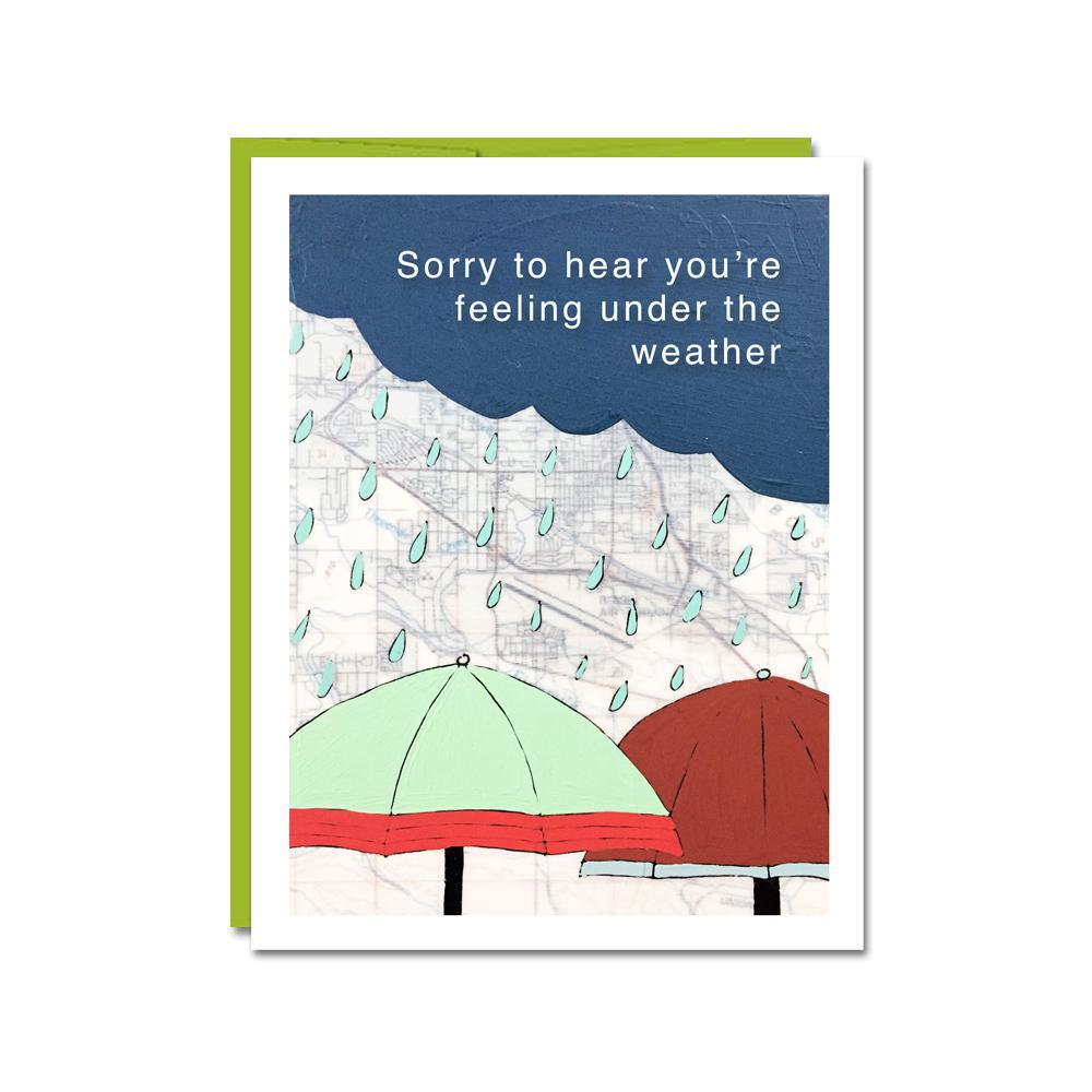 Card - Get Well - Under the Weather by Rachel Austin Art