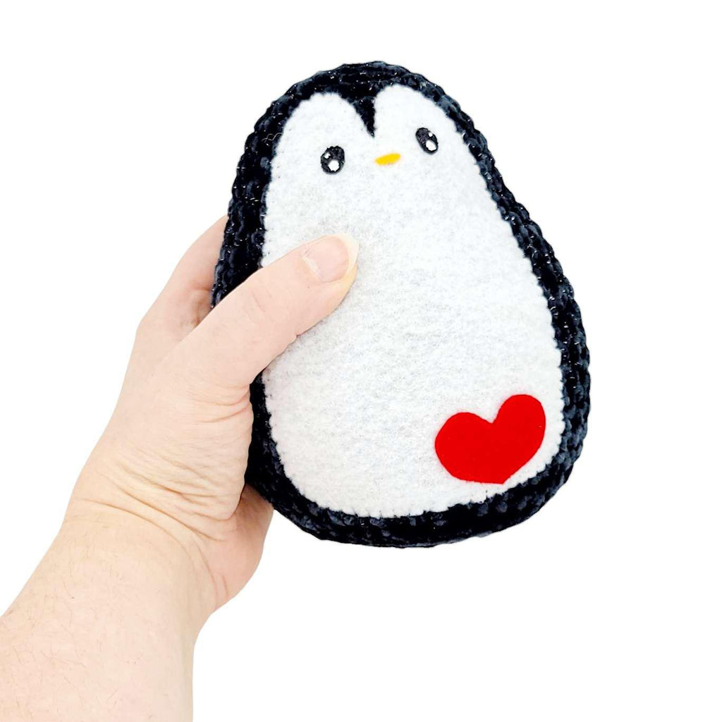 Plush Toy - Extra Large Penguin (Black Sparkle with Red Heart) by Moyo Workshop