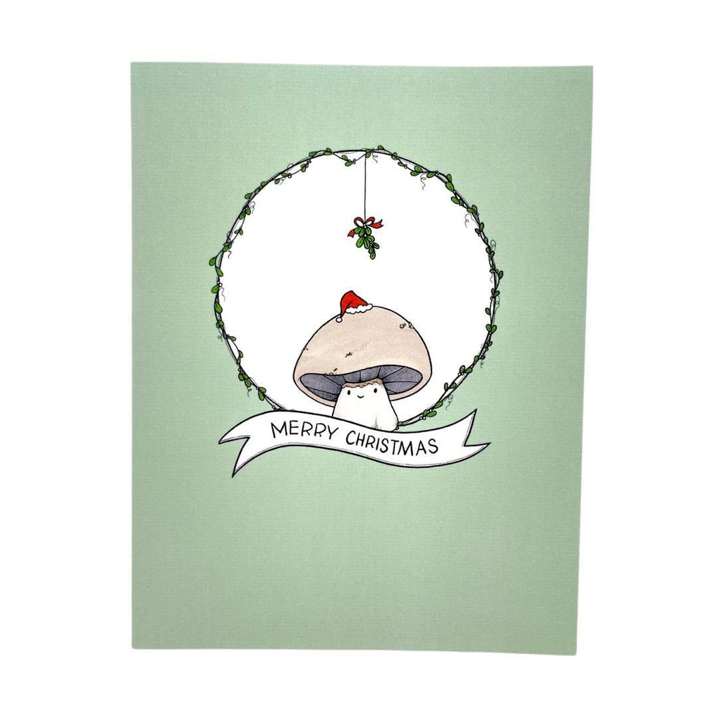 Card - Holiday - Merry Christmas Santa Mushroom by World of Whimm