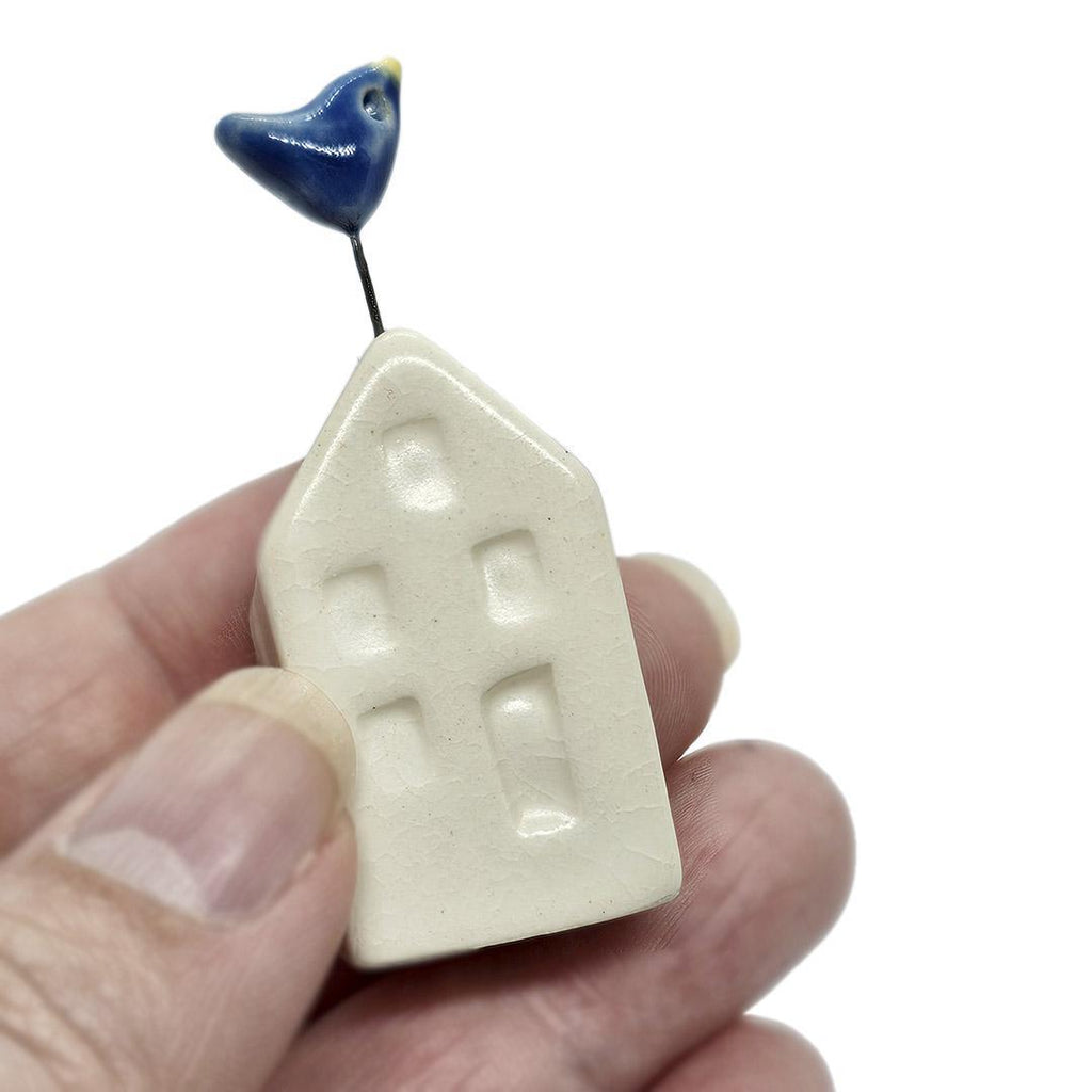 Tiny Pottery House - White with Bird (Assorted Colors) by Tasha McKelvey