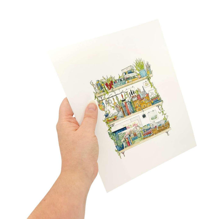 Art Print - 8x10 - The Artist's Shelves by Lizzy Gass
