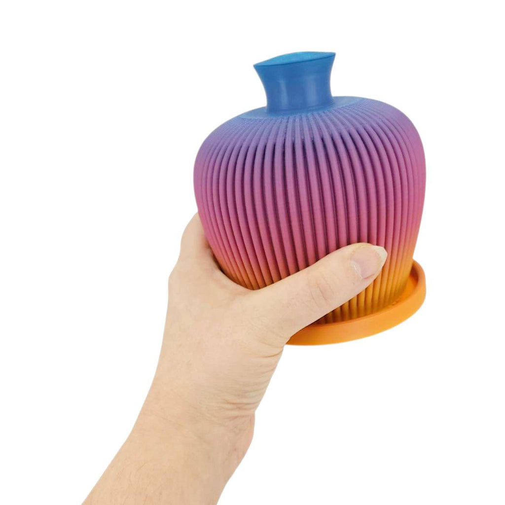 Thumb Pot - Ribbed Water Bell with Drip Tray (Rainbow) by Rosebud Homegoods