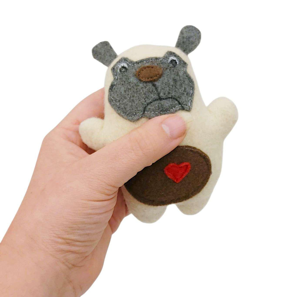 Ornament - Mini Plush (Pug) by The Happy Groundhog Studio