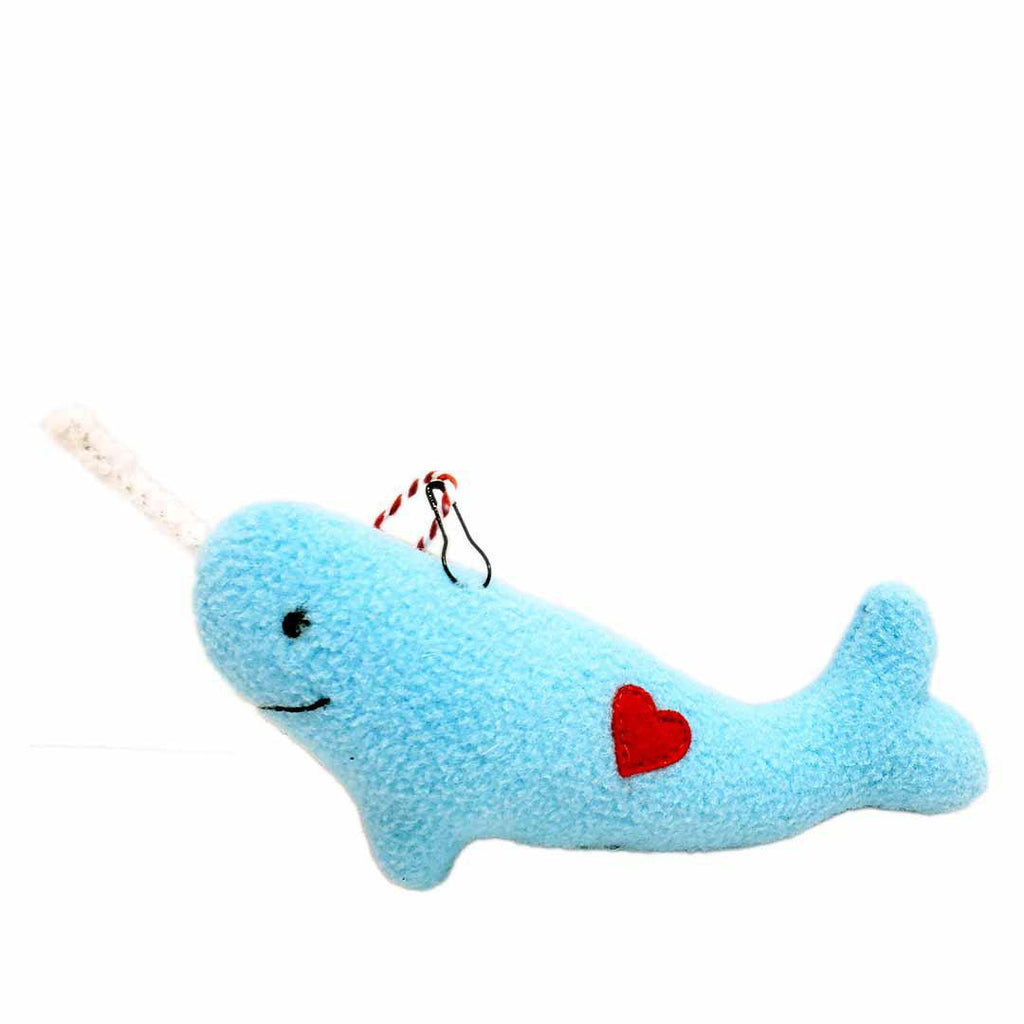 Ornament - Narwhal (Blue) Mini Plush by Happy Groundhog Studio