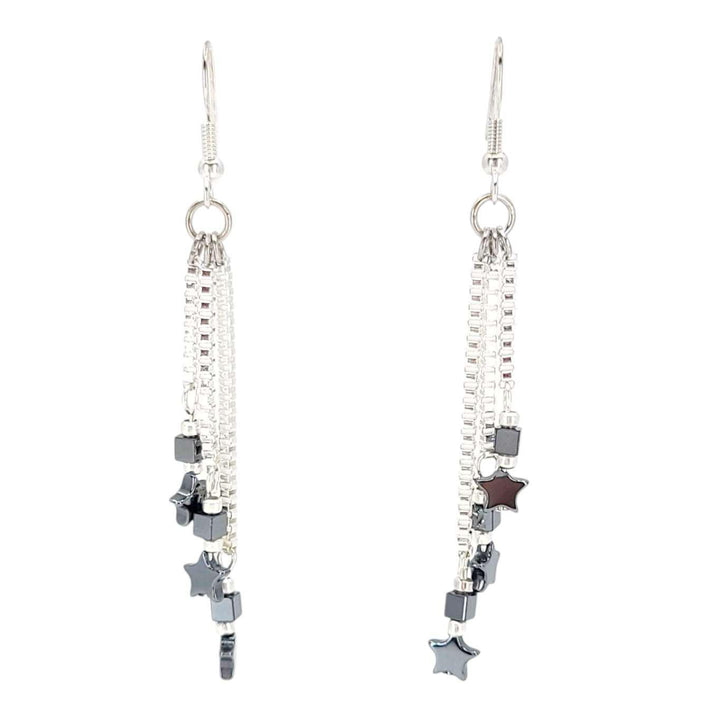 Earrings - Tiny Star Cascade Drops (Hematite) by Tiny Aloha