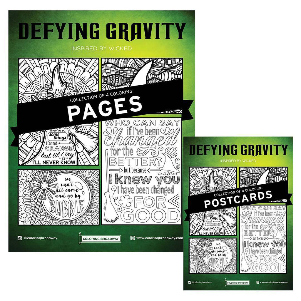 Coloring - Defying Gravity (Pages or Postcards) by Coloring Broadway