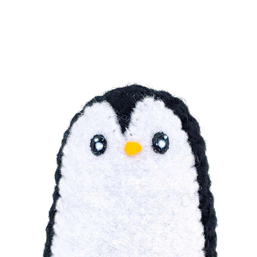 Plush Toy - Small Penguin (Black with Coral Heart) by Moyo Workshop, image 1 of 6