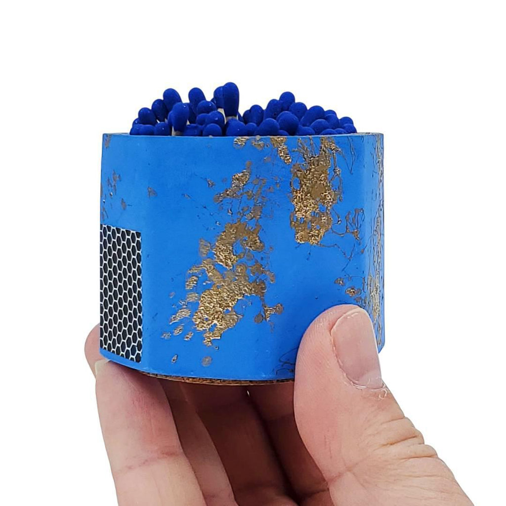 Match Holder -  Blue Gold Concrete (Blue Matches) by Tenn Prairie