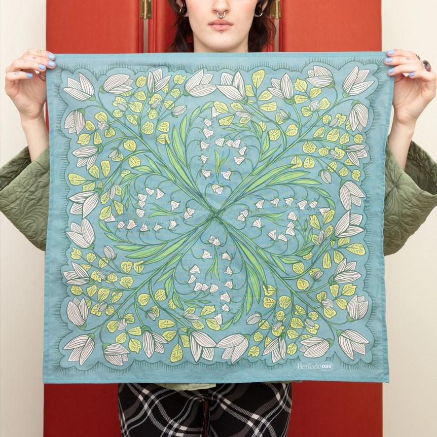 Bandana - Cassie (Teal Floral) by Handker Bandanas