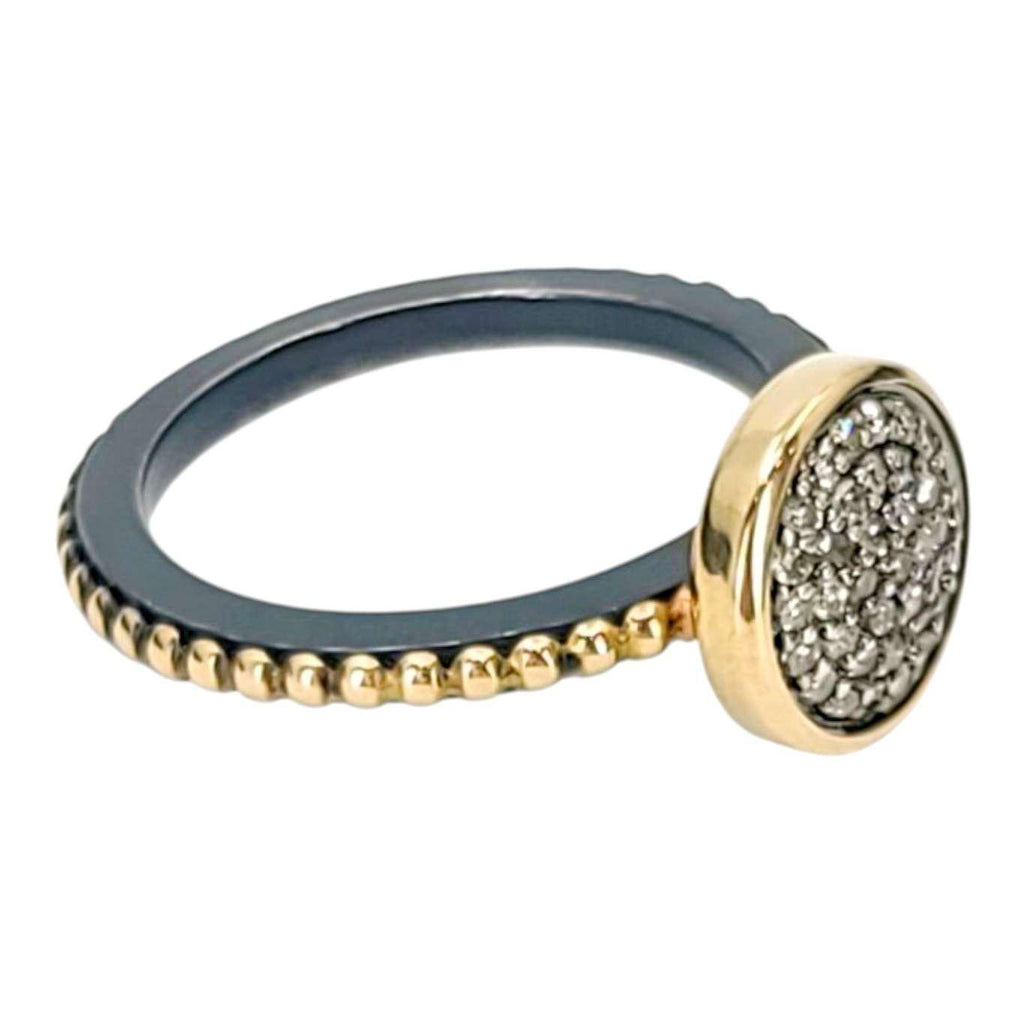 Ring - Size 7 - 10mm Pave Diamond Beaded Band (14k Gold, Sterling Silver, Diamond) by 314 Studio