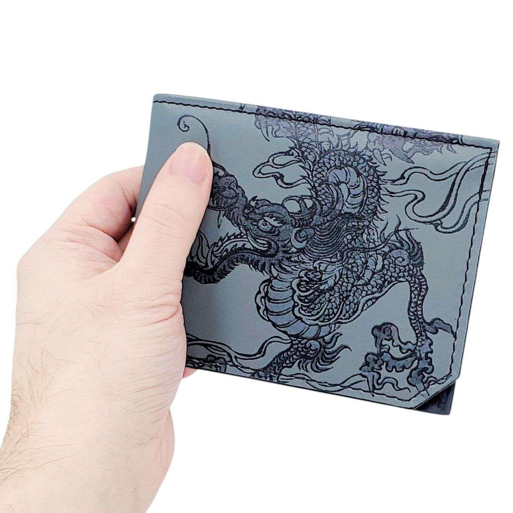 Leather Wallet - Dragon (Gray) by Backerton