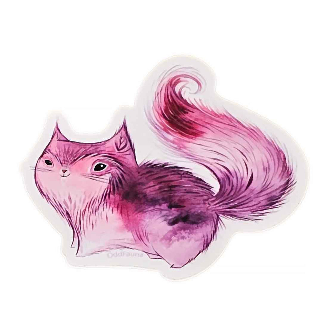 Stickers - Floof the Pink Cat Vinyl Sticker by Odd Fauna