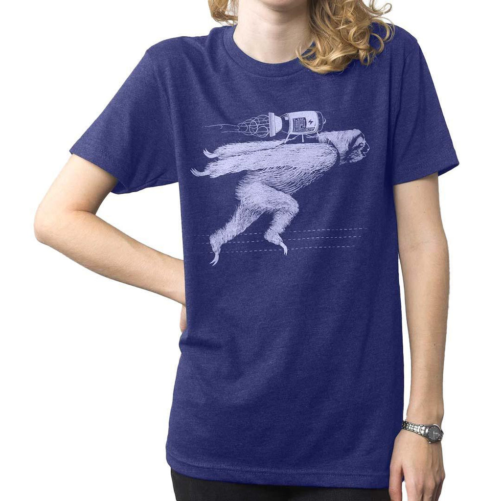 Adult Crew Neck -  - Boooost Rocket Sloth (Twilight Blue) (S - XL) by STORY SPARK