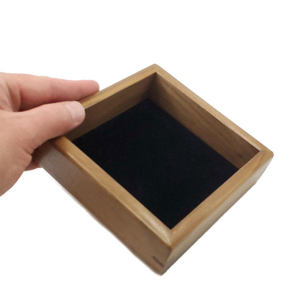 Jewelry Dish - Square Treasure Dish (Walnut, Wenge) by Mikutowski Woodworking