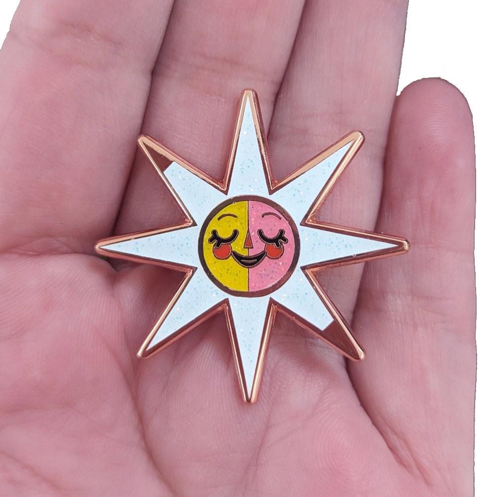 Enamel Pin - Rose Gold Sunshine by Amber Leaders Designs