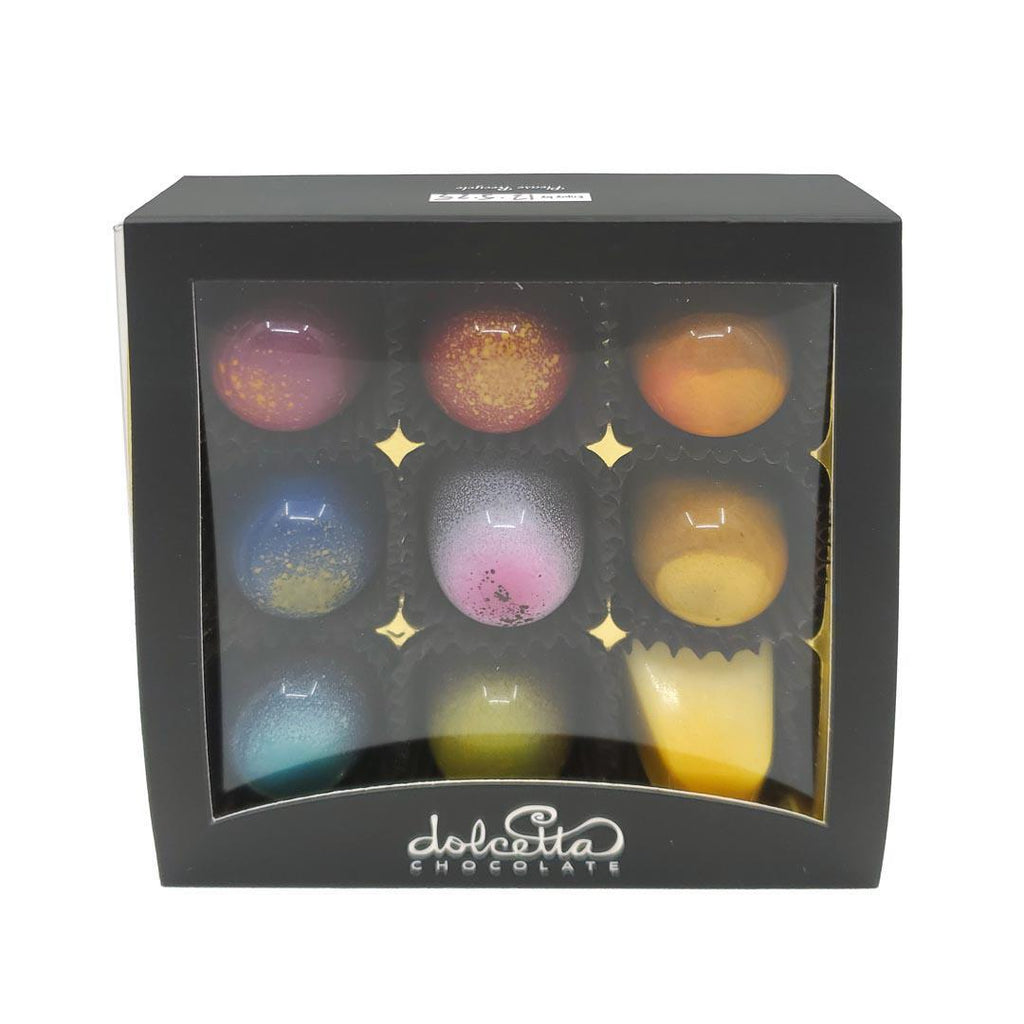 Bonbons - 9 Piece Rainbow Chocolates (Assorted Flavors) by Dolcetta Artisan Sweets