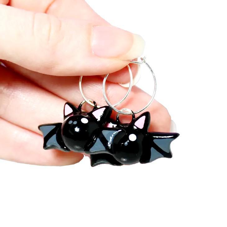 Earrings - Bat Hoops by Mariposa Miniatures