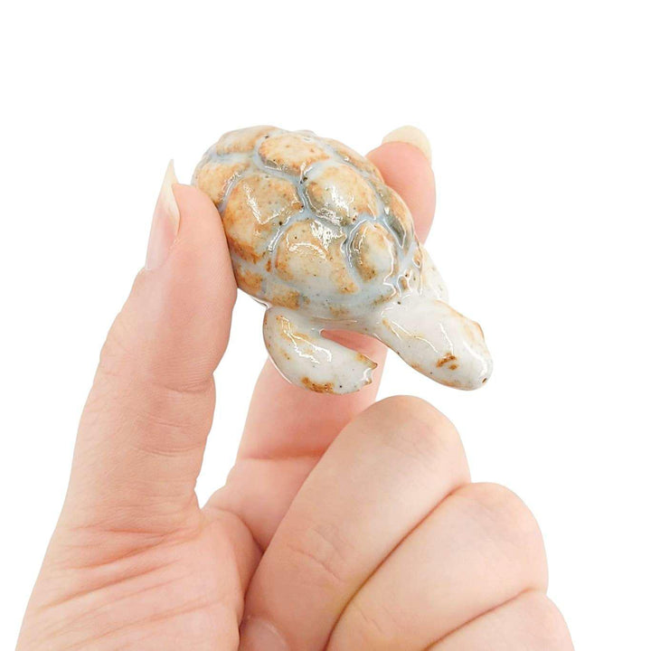 Collectible - Tea Pet Figurine (Orange Turtle) by Mist Ceramics