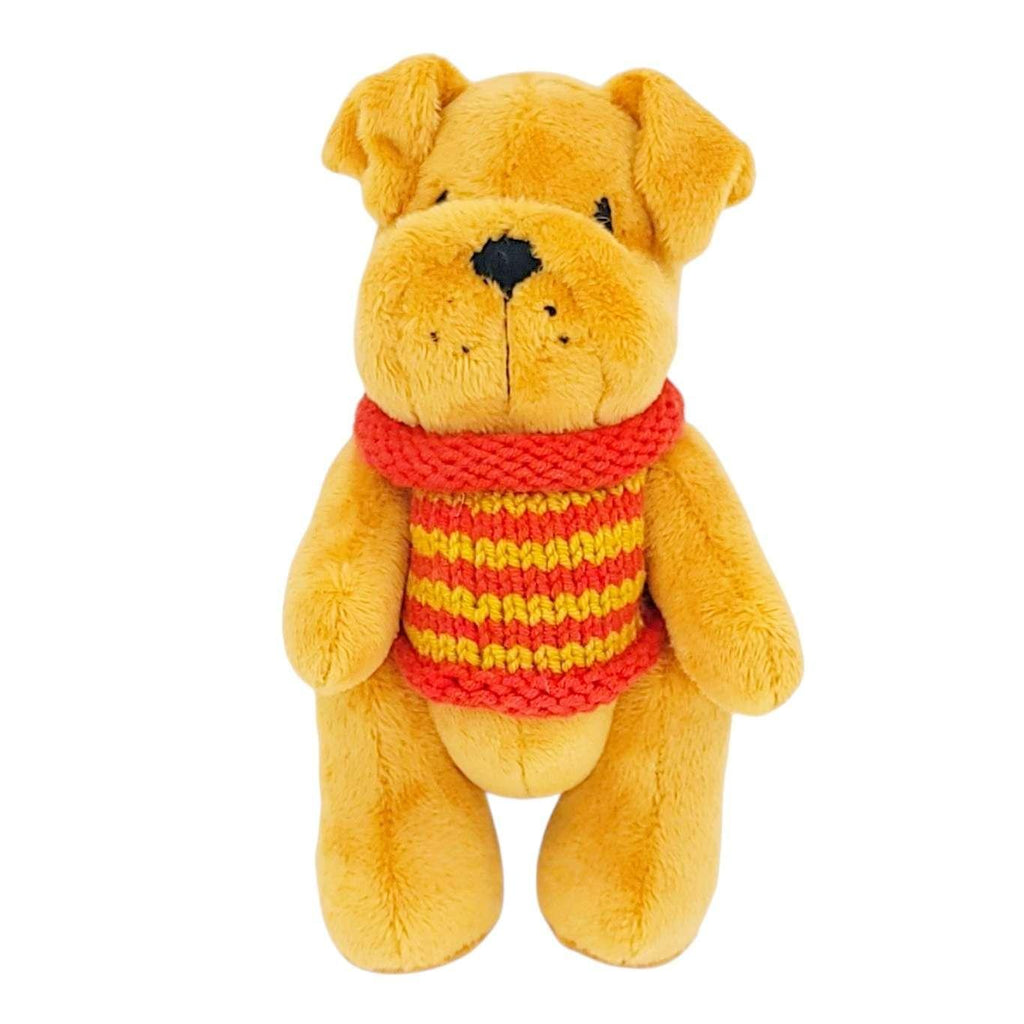Plush - Tan Dog in Sweater (Red Yellow Stripe) by Frank and Bubby