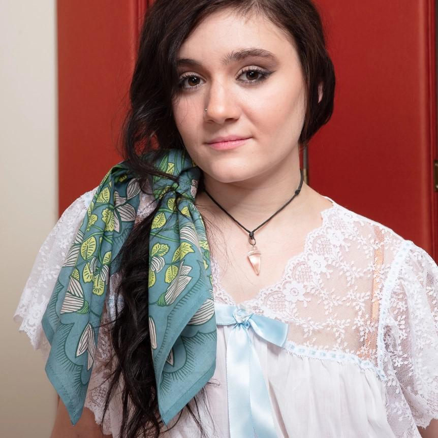 Bandana - Cassie (Teal Floral) by Handker Bandanas