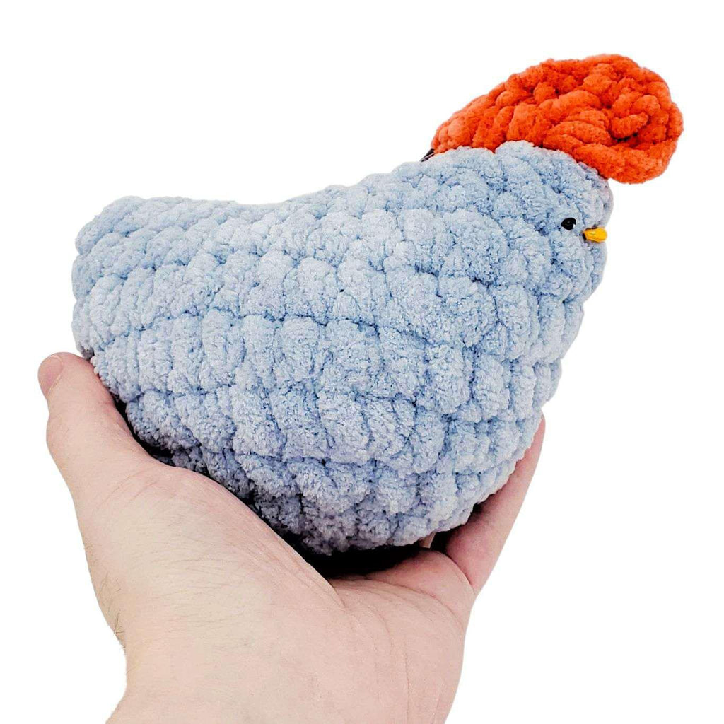 Plush Toy - Small Blue Chicken (Orange Heart) by Moyo Workshop