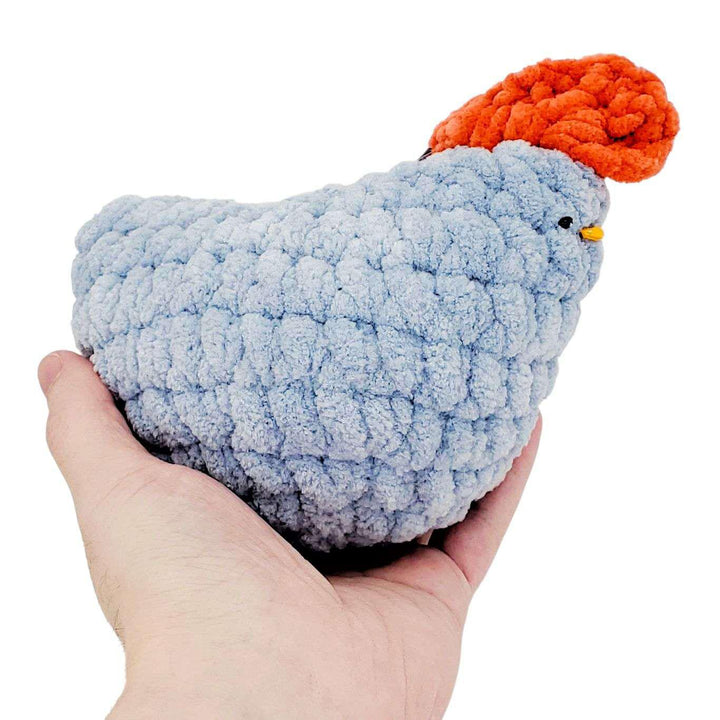 Plush Toy - Small Blue Chicken (Orange Heart) by Moyo Workshop