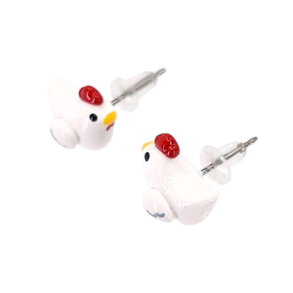 Earrings - Chicken Studs by Mariposa Miniatures