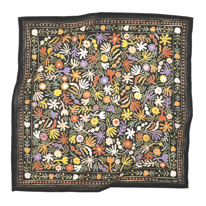Bandana - Henri (Black Multi Floral) by Handker Bandanas