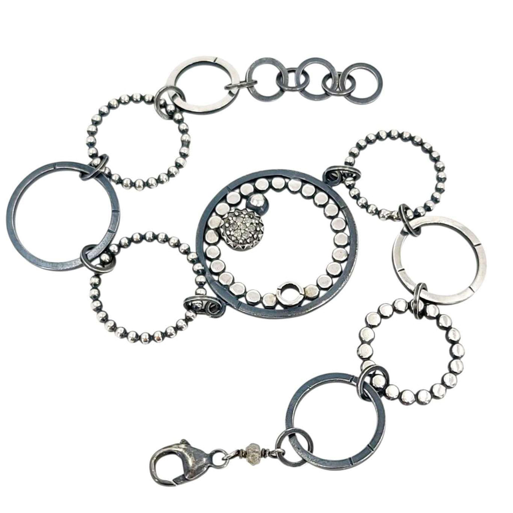 Bracelet - Multi-Circle with Pave Round OOAK (Sterling Silver, Diamond) by 314 Studio