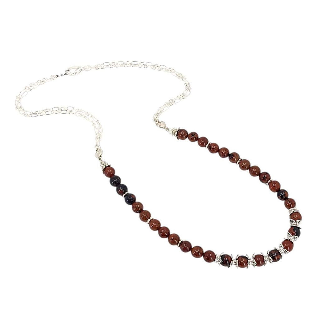 Necklace - Mahogany Obsidian Bead Chain by Tiny Aloha