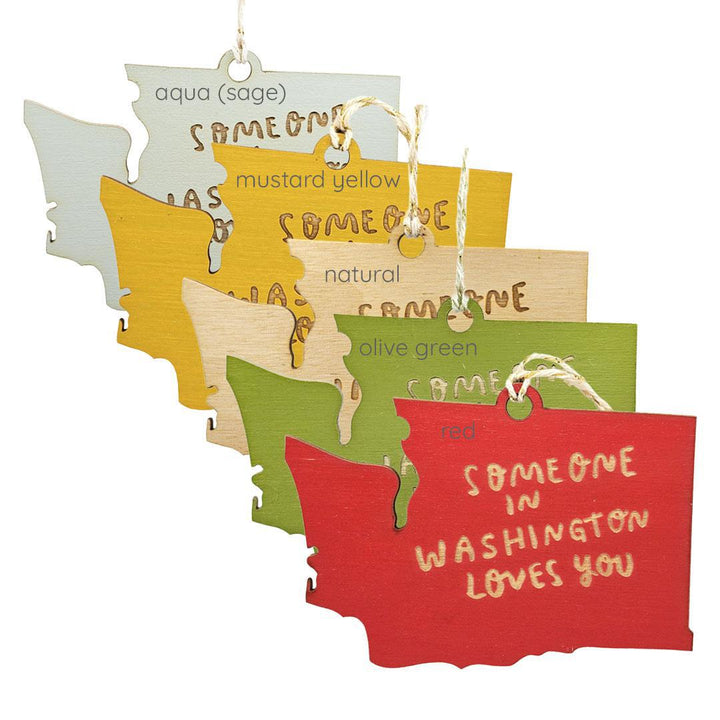 Ornaments - Large - Someone in WA Loves You WA State (Assorted Colors) by SnowMade