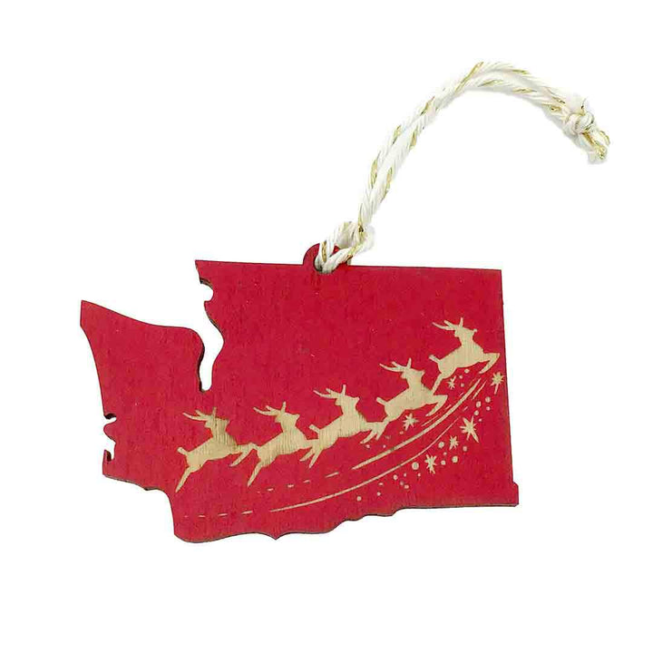 Ornaments - Small - WA State Reindeer (Red, Green, or Gold) by SnowMade