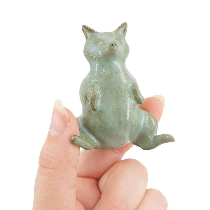 Collectible - Tea Pet Figurine (Blue Fox) by Mist Ceramics