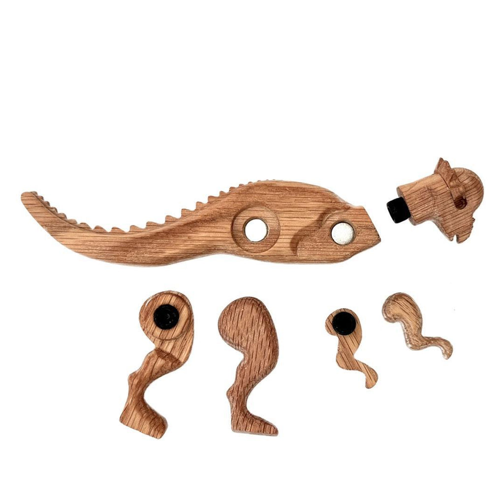 Wood Toy - Pachycephalosaurus Dinosaur with Magnetic Joints by The Serious Toy Company