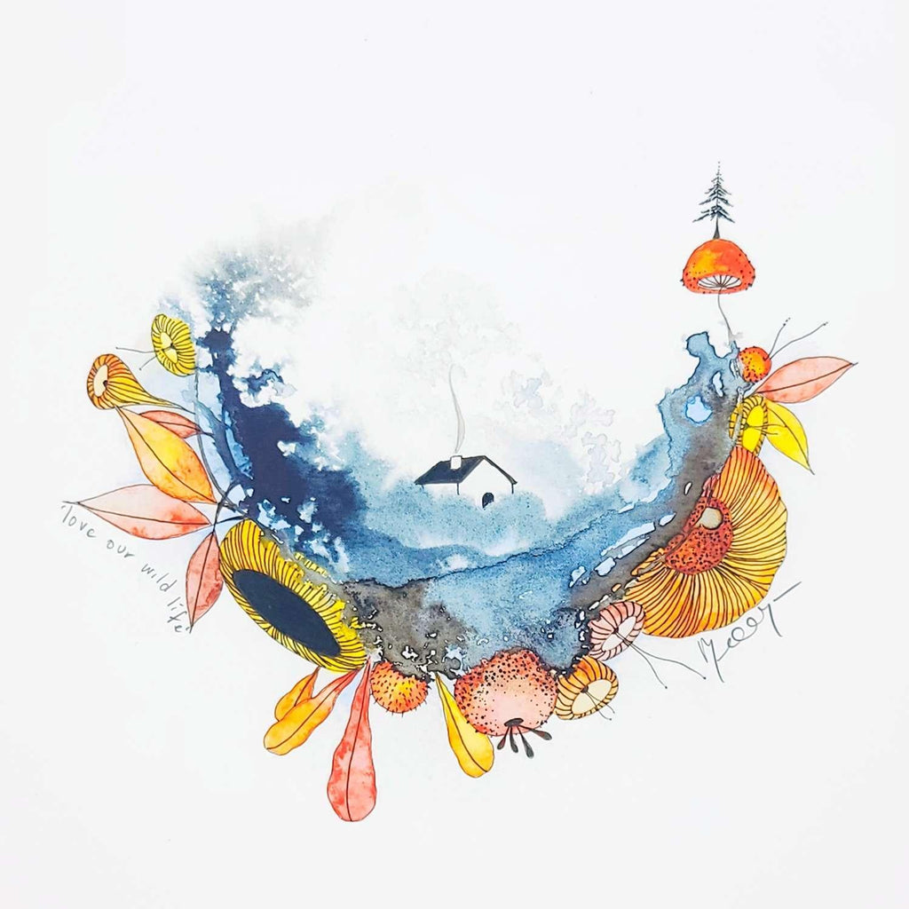 Art Print -  8.5 x11 Love Wild Life Print by Melissa Moss Art