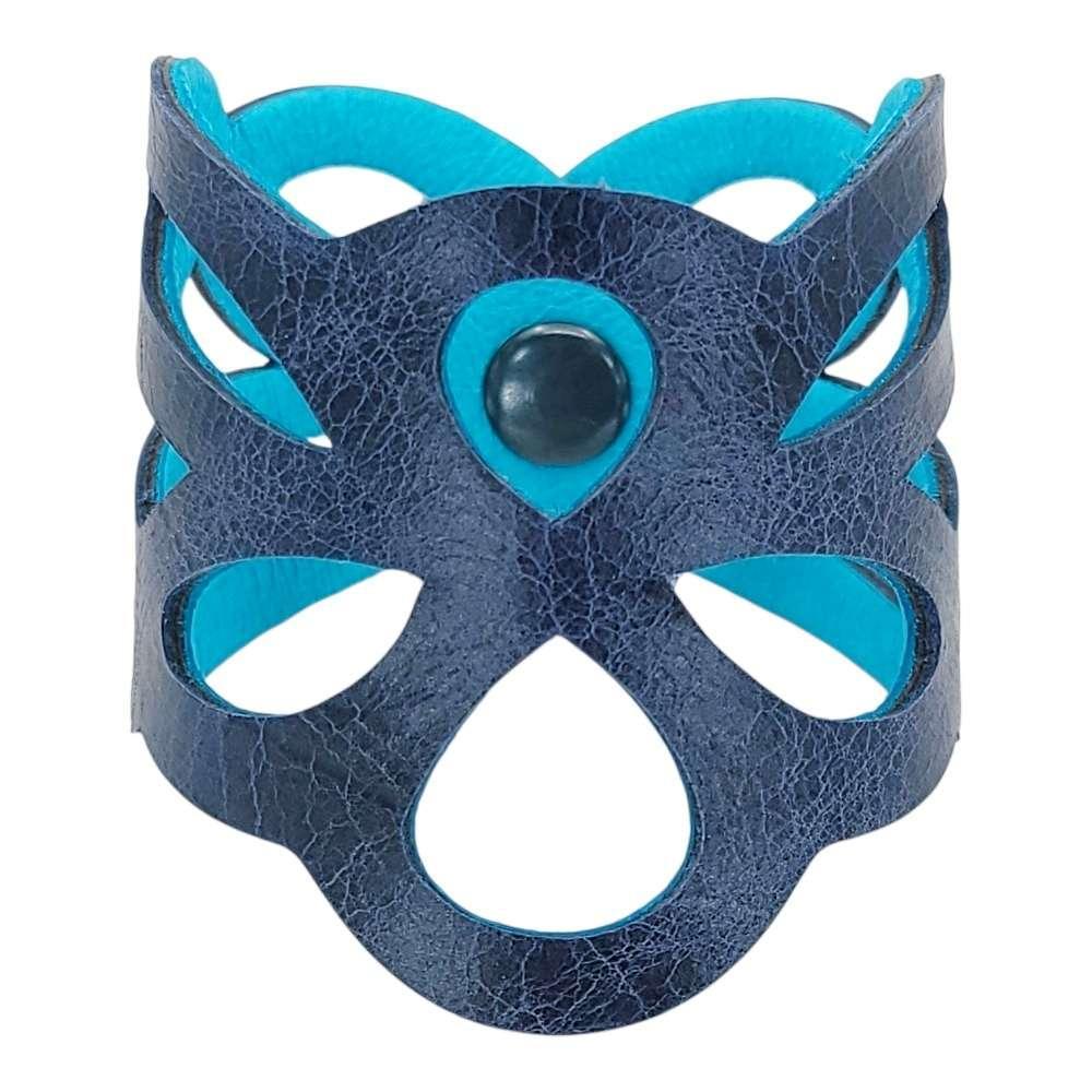 Cuff - Butterfly Reversible (Midnight Blue and Aqua) by Oliotto