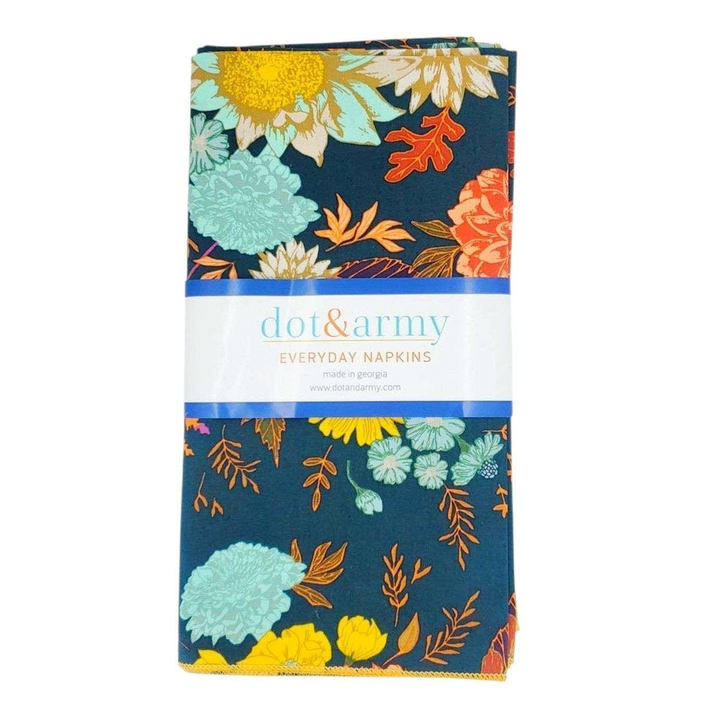 Cloth Napkins - Winter Blue Floral (Set of 4) by Dot and Army
