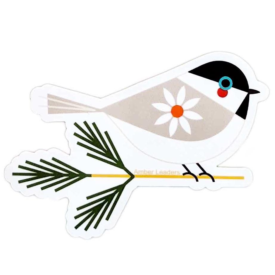 Sticker - Black-capped Chickadee by Amber Leaders Designs